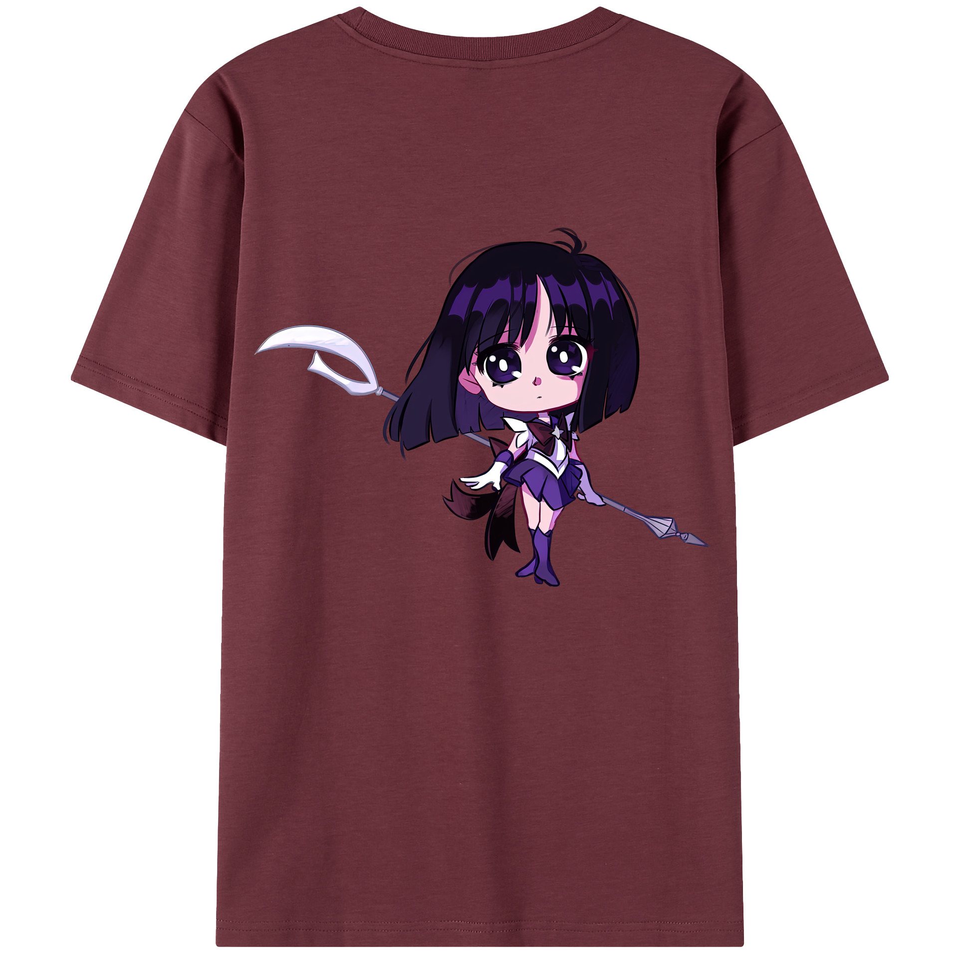 （画像用） 美少女戦士セーラームーン 土萠ほたる Sailor Moon Tomoe Hotaru （セーラーサターン；Sailor Saturn） 綿100％半袖Tシャツ（背面プリント）